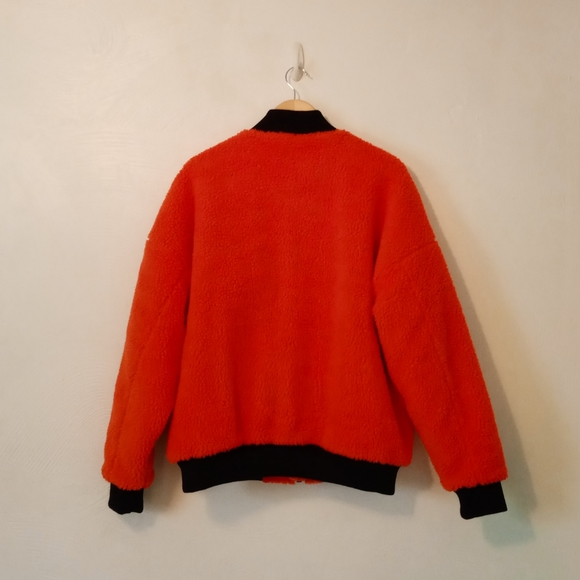 Collusion // Orange Fuzzy Bomber Jacket - Picture 3 of 5